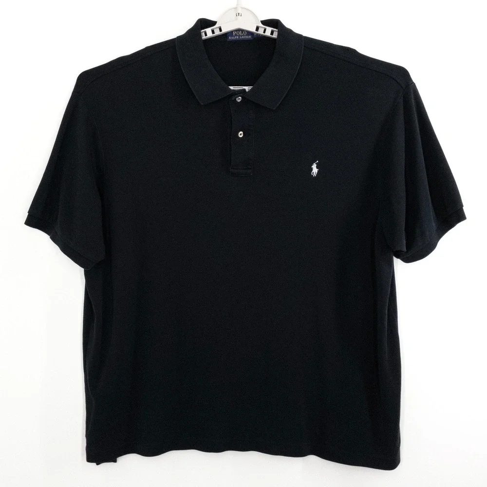 Polo Ralph Lauren Black Classic Fit Polo Shirt Men's 3XB Big Tall Pony Logo